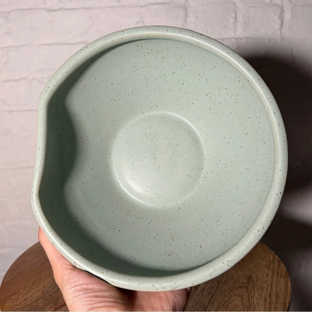 West Elm Speckled Mint Green Ceramic Decorative Bowl